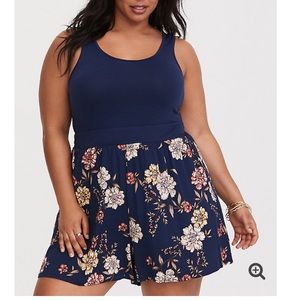 Plus size floral Romper